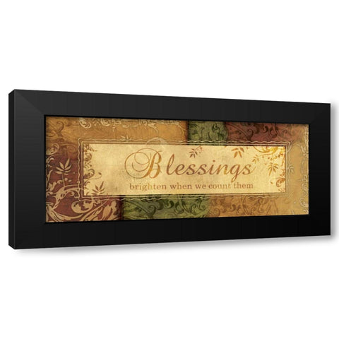 BLESSINGS BRIGHTEN Black Modern Wood Framed Art Print with Double Matting by Ballantyne, Piper