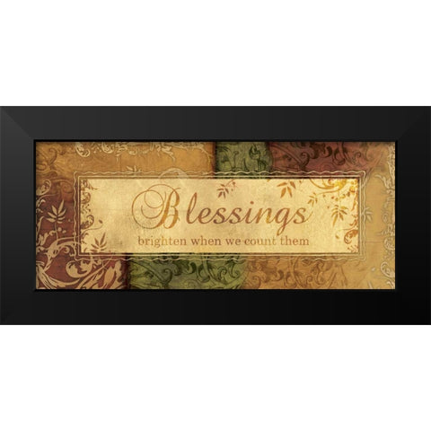 BLESSINGS BRIGHTEN Black Modern Wood Framed Art Print by Ballantyne, Piper