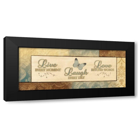 LIVE EVERY MOMENT Black Modern Wood Framed Art Print with Double Matting by Ballantyne, Piper
