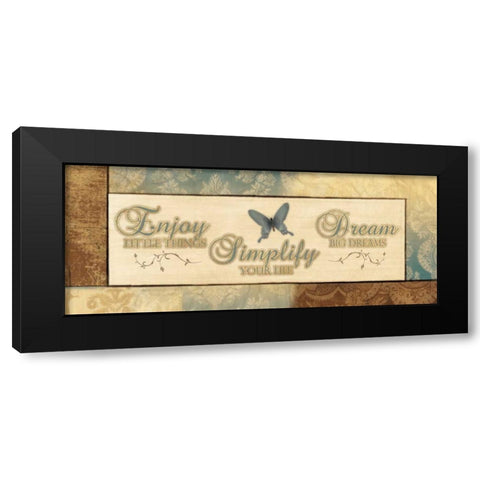 ENJOY LITTLE THINGS Black Modern Wood Framed Art Print with Double Matting by Ballantyne, Piper