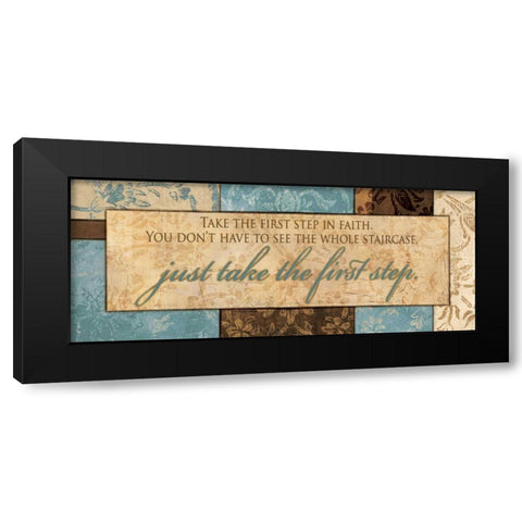 TAKE THE FIRST STEP Black Modern Wood Framed Art Print by Ballantyne, Piper