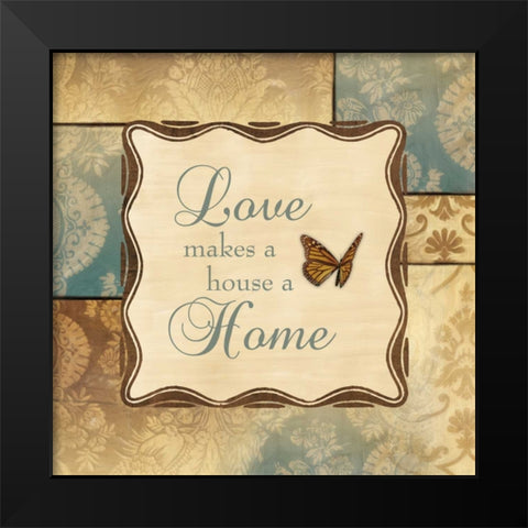 LOVE HOME Black Modern Wood Framed Art Print by Ballantyne, Piper