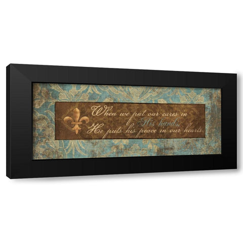 HIS HANDS Black Modern Wood Framed Art Print by Ballantyne, Piper