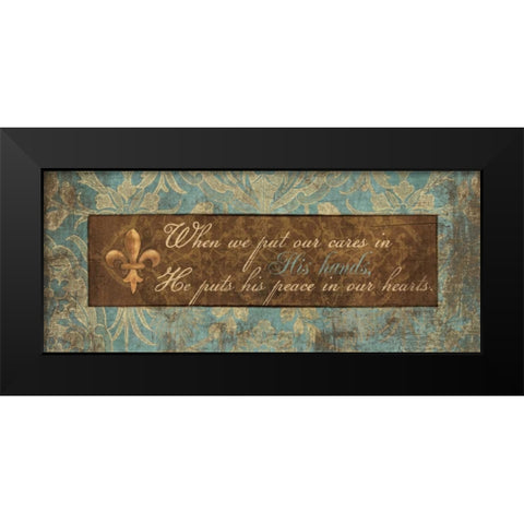 HIS HANDS Black Modern Wood Framed Art Print by Ballantyne, Piper