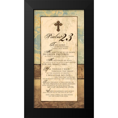 PSALM 23 PANEL Black Modern Wood Framed Art Print by Ballantyne, Piper