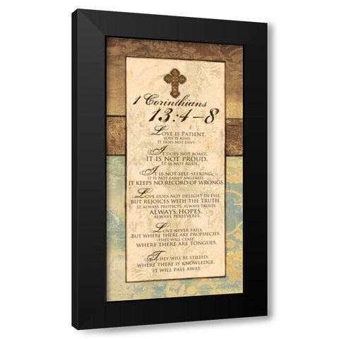 CORINTHIANS 13-4-8 Black Modern Wood Framed Art Print with Double Matting by Ballantyne, Piper