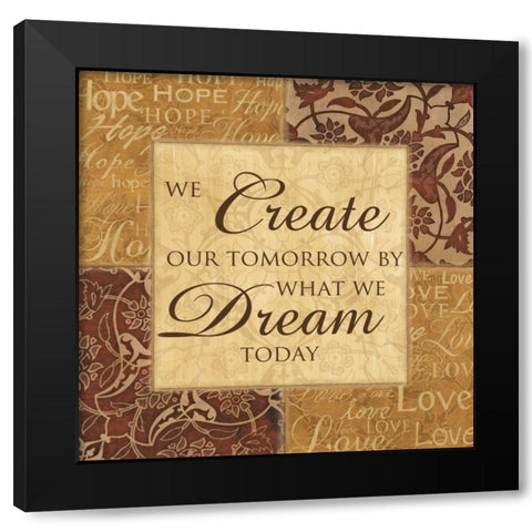 CREATE OUR TOMORROW Black Modern Wood Framed Art Print with Double Matting by Ballantyne, Piper
