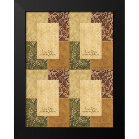 CON DIOS Black Modern Wood Framed Art Print by Ballantyne, Piper