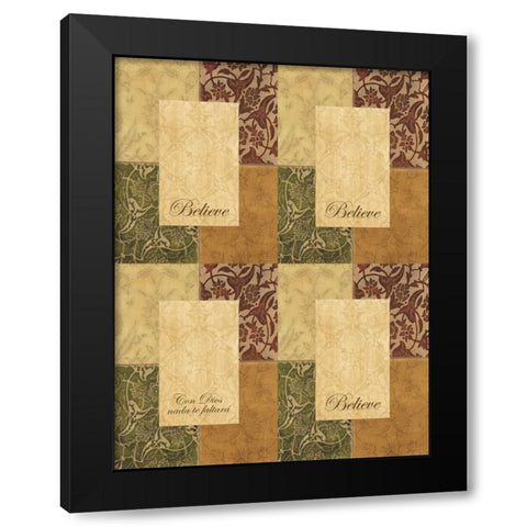 BELIEVE / CON DIOS Black Modern Wood Framed Art Print with Double Matting by Ballantyne, Piper