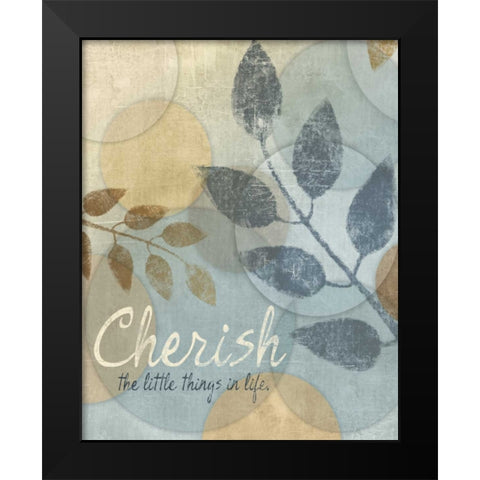CHERISH Black Modern Wood Framed Art Print by Ballantyne, Piper