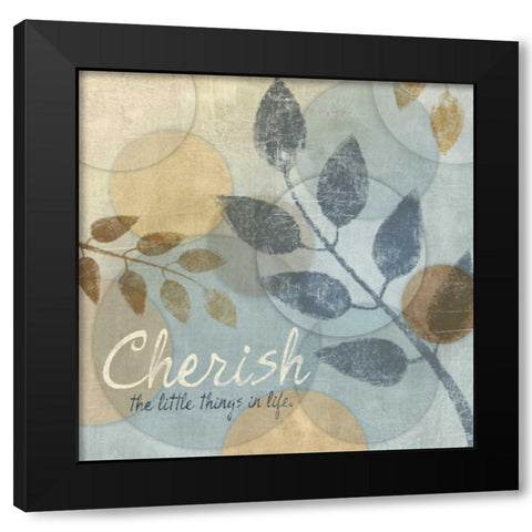 CHERISH Black Modern Wood Framed Art Print by Ballantyne, Piper