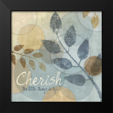 CHERISH Black Modern Wood Framed Art Print by Ballantyne, Piper