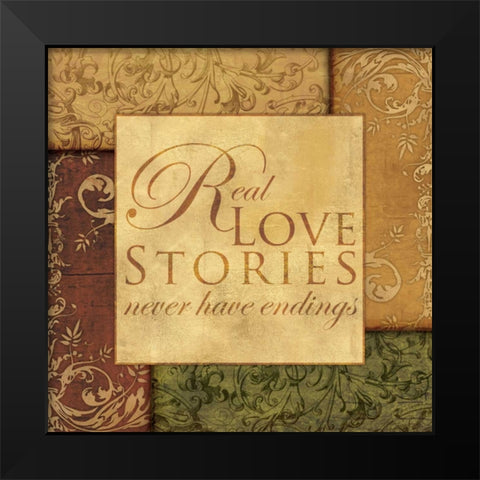 REAL LOVE STORIES Black Modern Wood Framed Art Print by Ballantyne, Piper