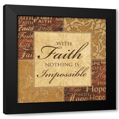WITH FAITH Black Modern Wood Framed Art Print by Ballantyne, Piper