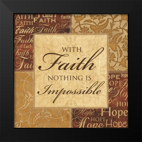 WITH FAITH Black Modern Wood Framed Art Print by Ballantyne, Piper