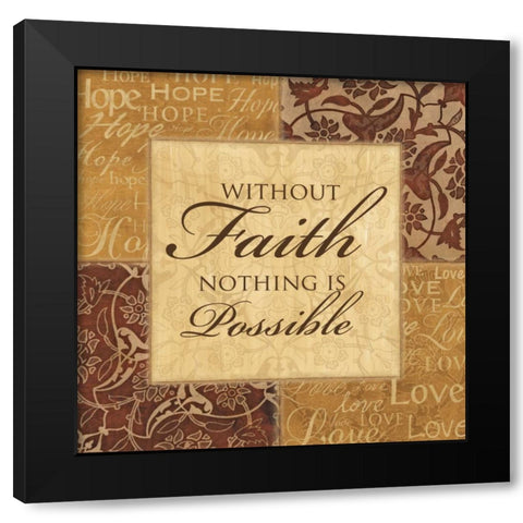 WITHOUT FAITH Black Modern Wood Framed Art Print by Ballantyne, Piper