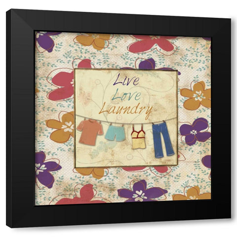 LIVE LOVE 61 Black Modern Wood Framed Art Print by Ballantyne, Piper