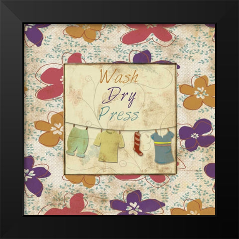 WASH DRY PRESS Black Modern Wood Framed Art Print by Ballantyne, Piper