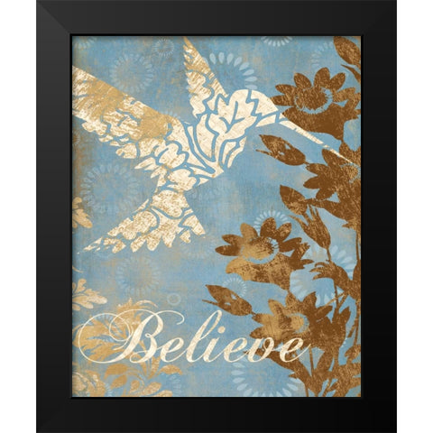 BELIEVE SILHOUETTE Black Modern Wood Framed Art Print by Ballantyne, Piper