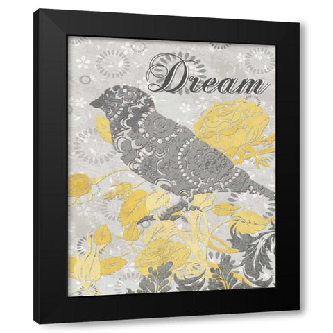 DREAM BIRD Black Modern Wood Framed Art Print with Double Matting by Ballantyne, Piper