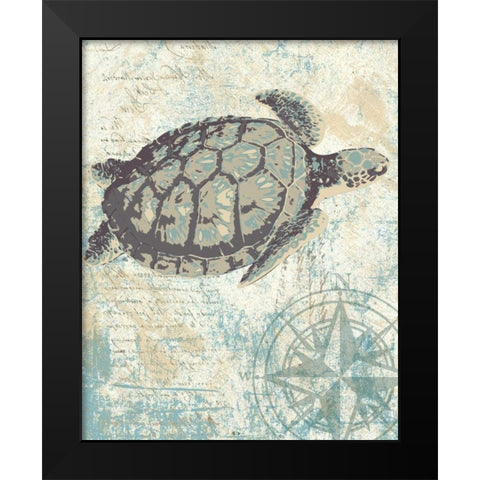 SEA TURTLES I Black Modern Wood Framed Art Print by Ballantyne, Piper