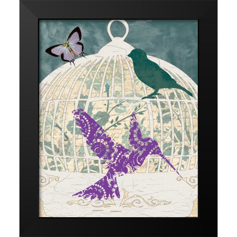 DOVE TALES II Black Modern Wood Framed Art Print by Ballantyne, Piper