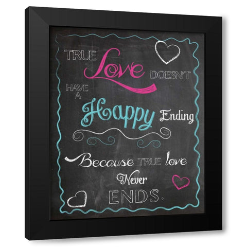 TRUE LOVE Black Modern Wood Framed Art Print with Double Matting by Ballantyne, Piper