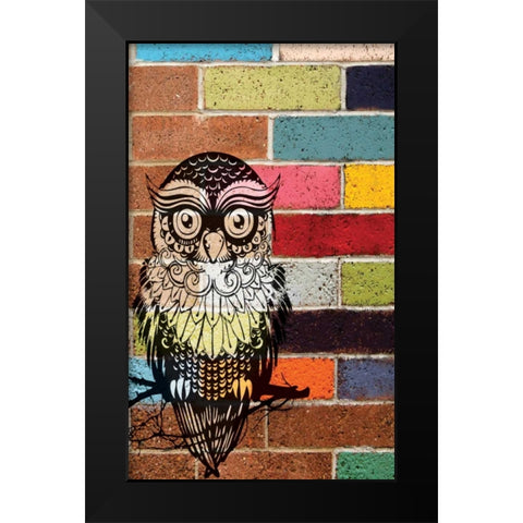 BRICK OWL Black Modern Wood Framed Art Print by Ballantyne, Piper