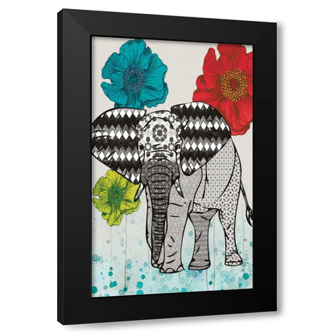 SAFARI PATTERN Black Modern Wood Framed Art Print by Ballantyne, Piper