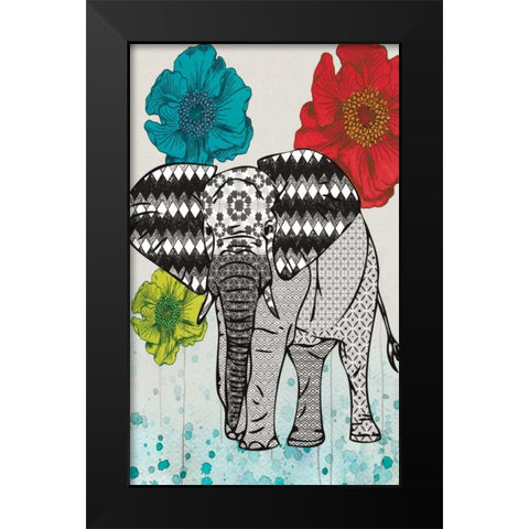 SAFARI PATTERN Black Modern Wood Framed Art Print by Ballantyne, Piper