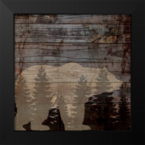 RUSTIC BEAR Black Modern Wood Framed Art Print by Ballantyne, Piper