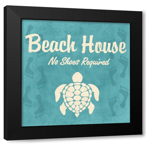 BEACH HOUSE Black Modern Wood Framed Art Print with Double Matting by Ballantyne, Piper