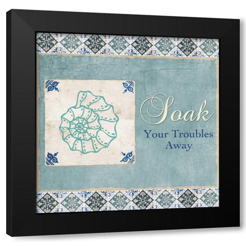 SOAK YOUR TROUBLES AWAY Black Modern Wood Framed Art Print with Double Matting by Ballantyne, Piper