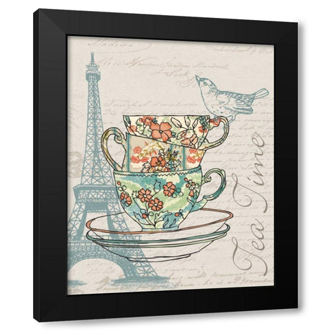 TEA TIME Black Modern Wood Framed Art Print with Double Matting by Ballantyne, Piper