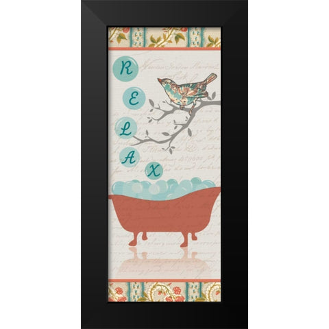 RELAX BIRD BATH Black Modern Wood Framed Art Print by Ballantyne, Piper