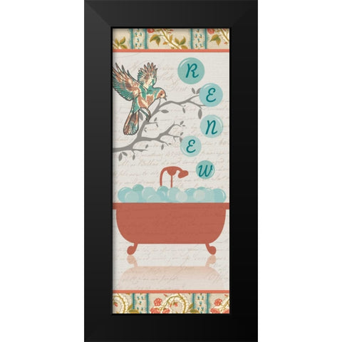 RENEW BIRD BATH Black Modern Wood Framed Art Print by Ballantyne, Piper