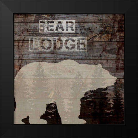 BEAR LODGE Black Modern Wood Framed Art Print by Ballantyne, Piper