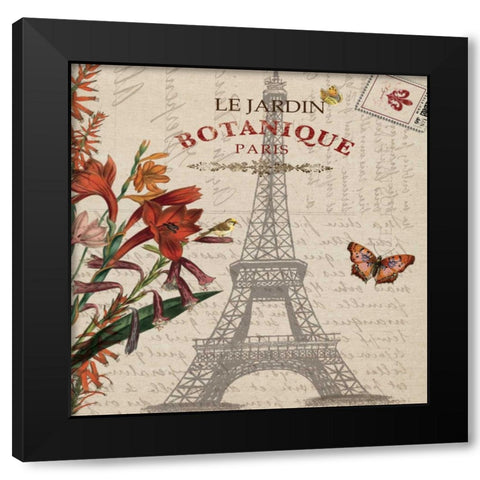 BOTANIQUE PARIS Black Modern Wood Framed Art Print with Double Matting by Ballantyne, Piper