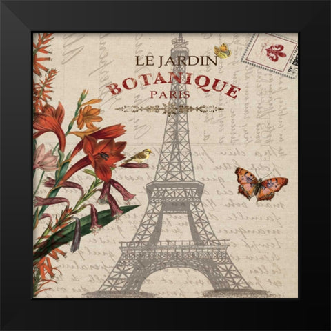 BOTANIQUE PARIS Black Modern Wood Framed Art Print by Ballantyne, Piper
