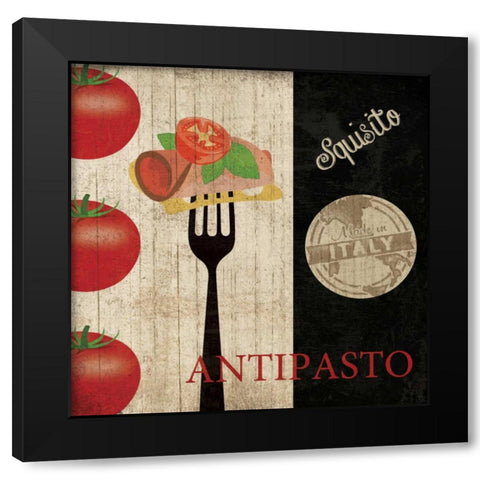 BIG NIGHT OUT - ANTIPASTO Black Modern Wood Framed Art Print by Ballantyne, Piper