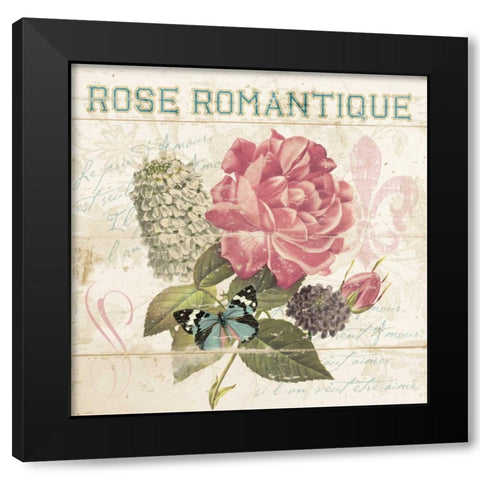 LA ROSE ROMANTIQUE Black Modern Wood Framed Art Print by Ballantyne, Piper