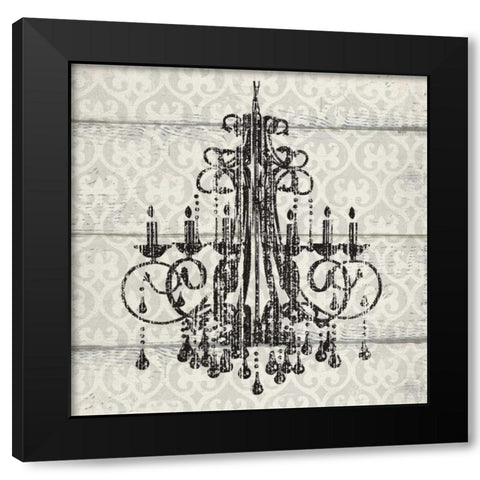 ITALY CHANDELIER I Black Modern Wood Framed Art Print by Ballantyne, Piper