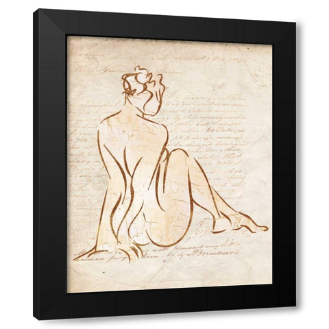 ROMANTIC WOMEN II Black Modern Wood Framed Art Print with Double Matting by Ballantyne, Piper