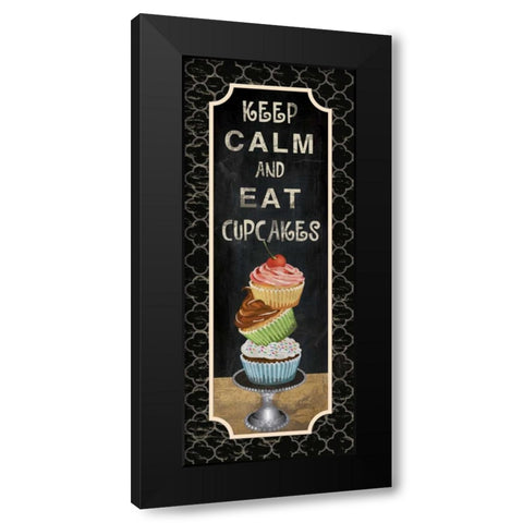 EAT CUPCAKES Black Modern Wood Framed Art Print with Double Matting by Ballantyne, Piper