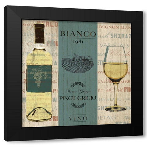 VINO BIANCO 1981 Black Modern Wood Framed Art Print with Double Matting by Ballantyne, Piper