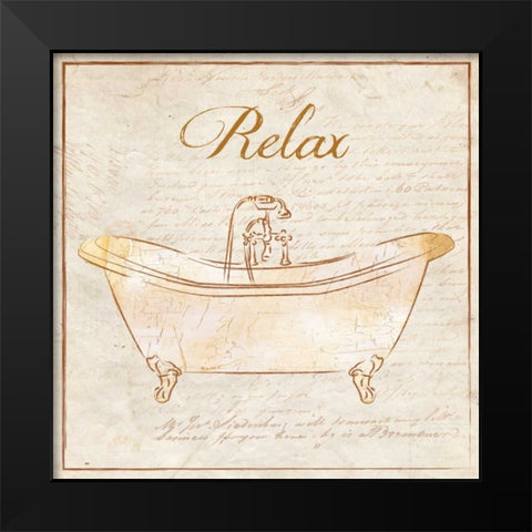 ROMANTIC BATH RELAX Black Modern Wood Framed Art Print by Ballantyne, Piper