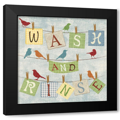 WASH AND RINSE Black Modern Wood Framed Art Print by Ballantyne, Piper