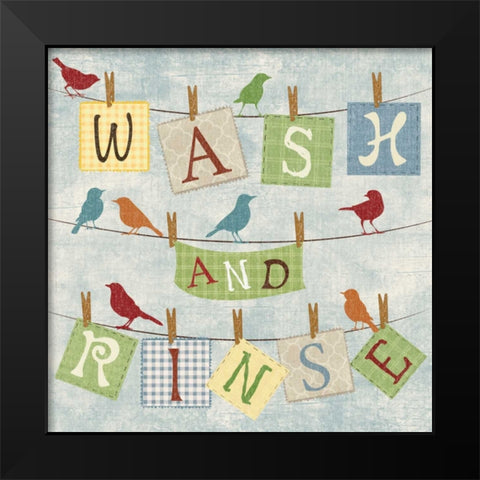 WASH AND RINSE Black Modern Wood Framed Art Print by Ballantyne, Piper