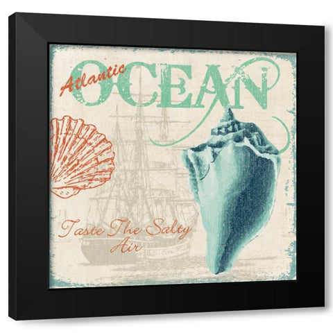 TASTE THE SALTY AIR Black Modern Wood Framed Art Print with Double Matting by Ballantyne, Piper