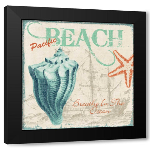 BREATHE IN THE OCEAN Black Modern Wood Framed Art Print by Ballantyne, Piper
